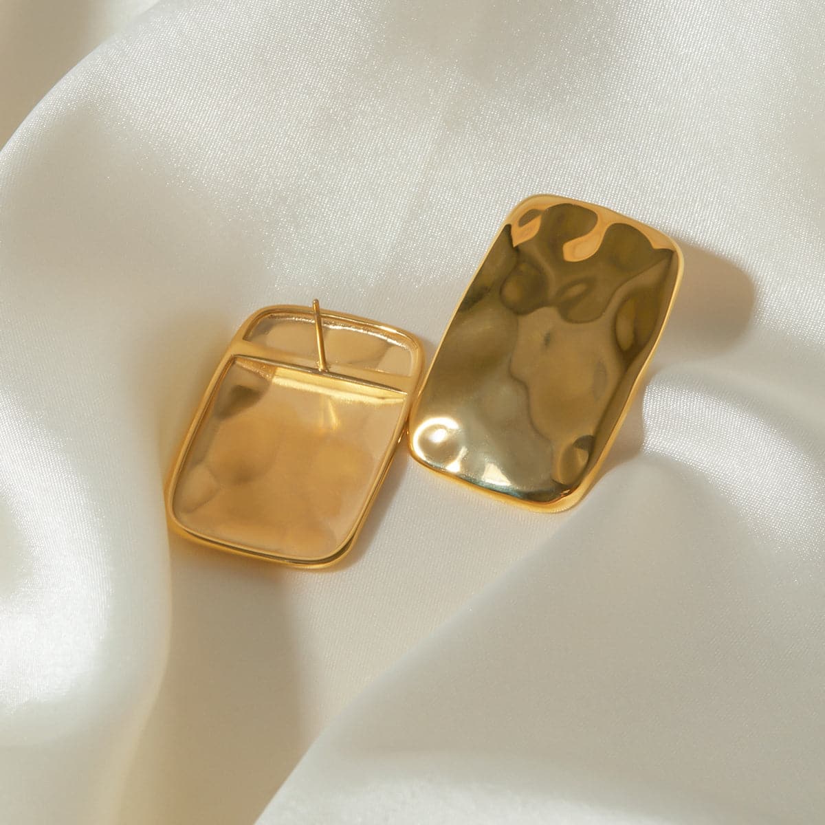 18K Gold-Plated Square Earrings.