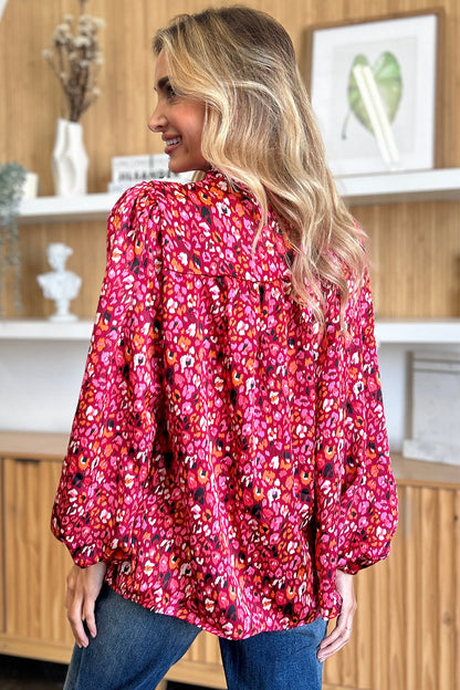 Double Take: Long Sleeve Printed Blouse