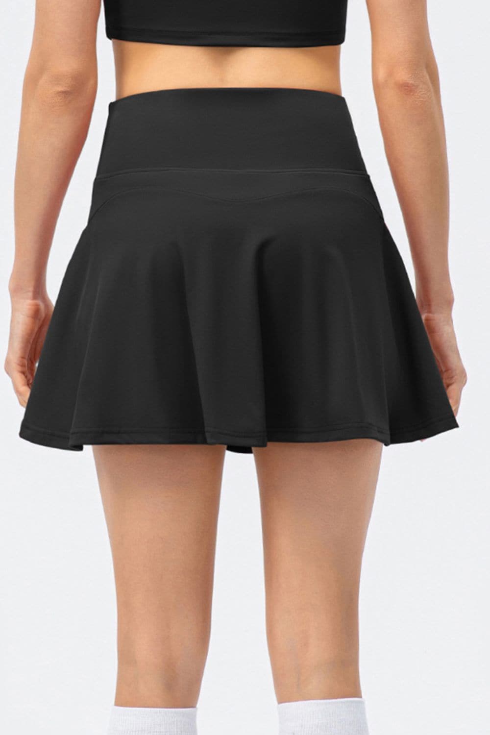 High Waist Wide Waistband Active Skirt.