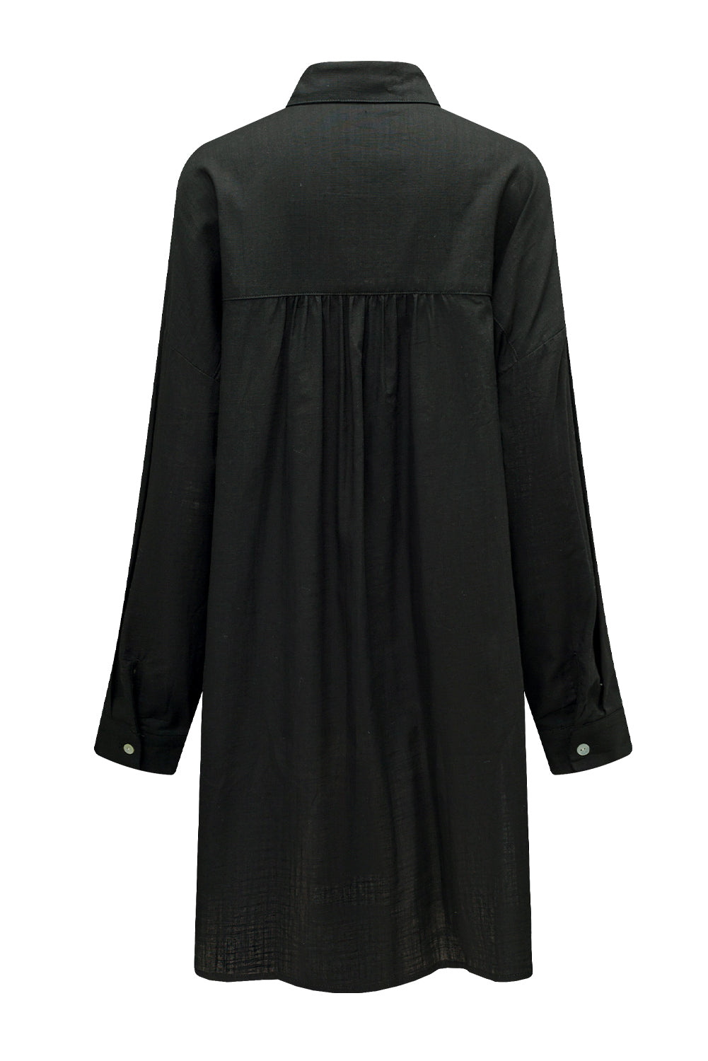 Chic black cotton beach cover-up shirt for summer styling