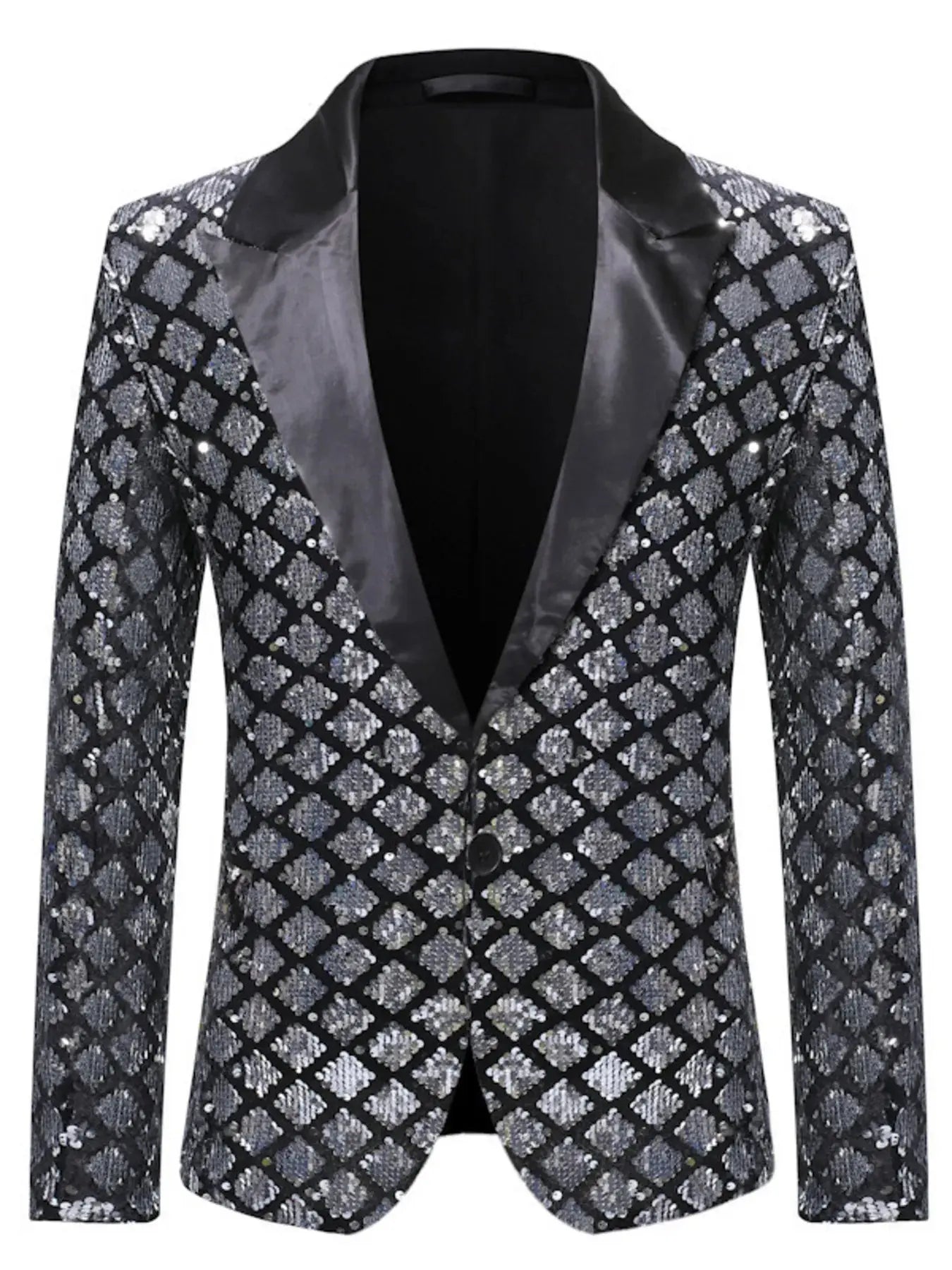Men's Sequin One Button Blazer Simply Love
