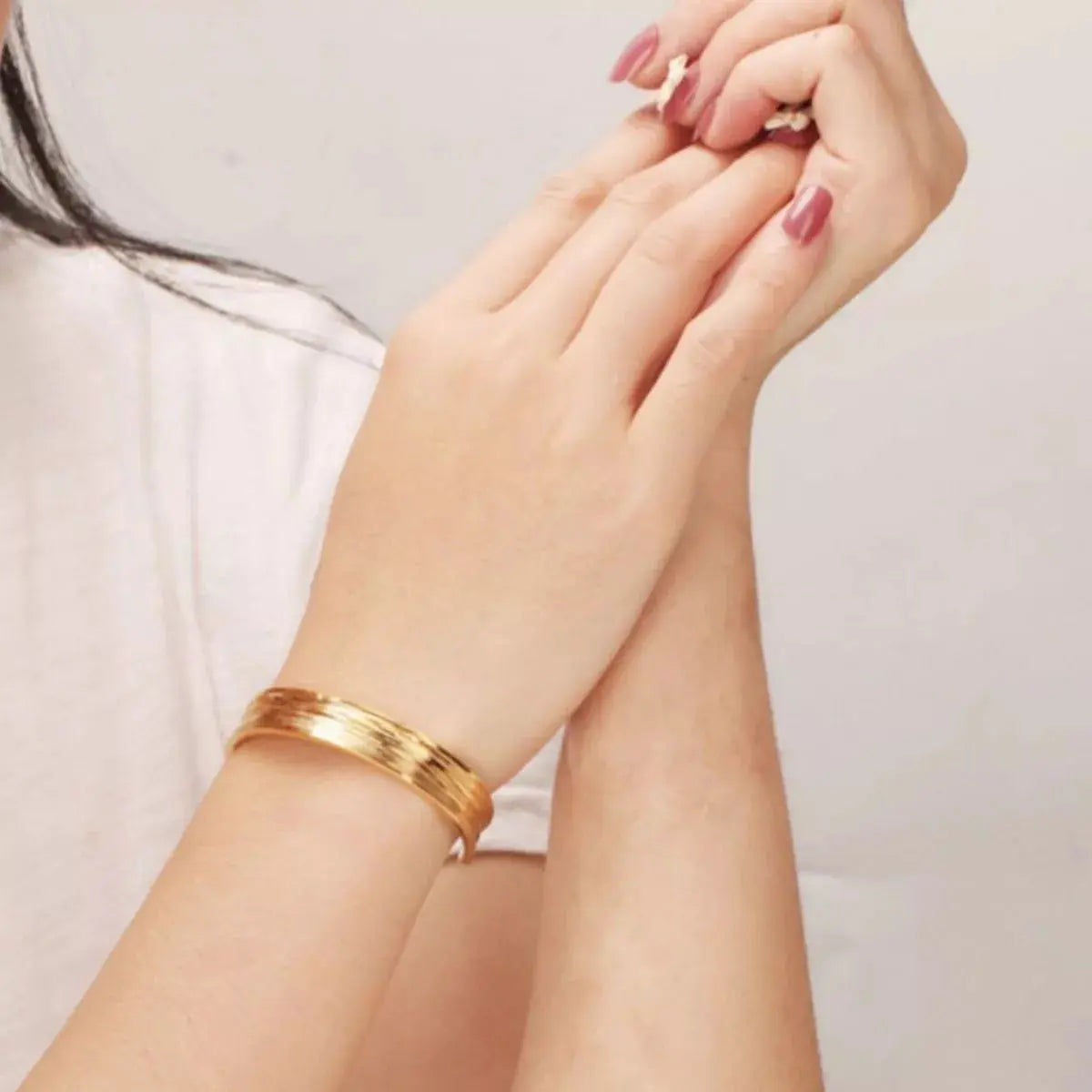 18K Gold-Plated Copper Open Bracelet Simply Love