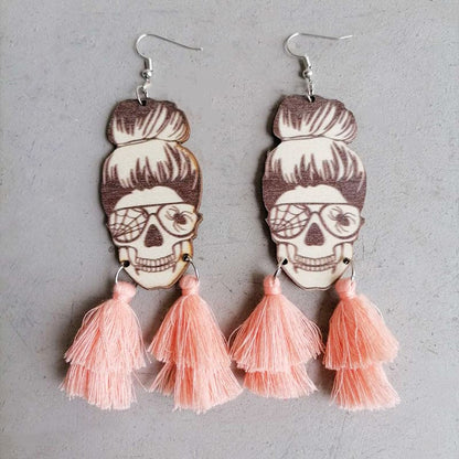 Whimsical spider-themed tassel earrings for urban chic style