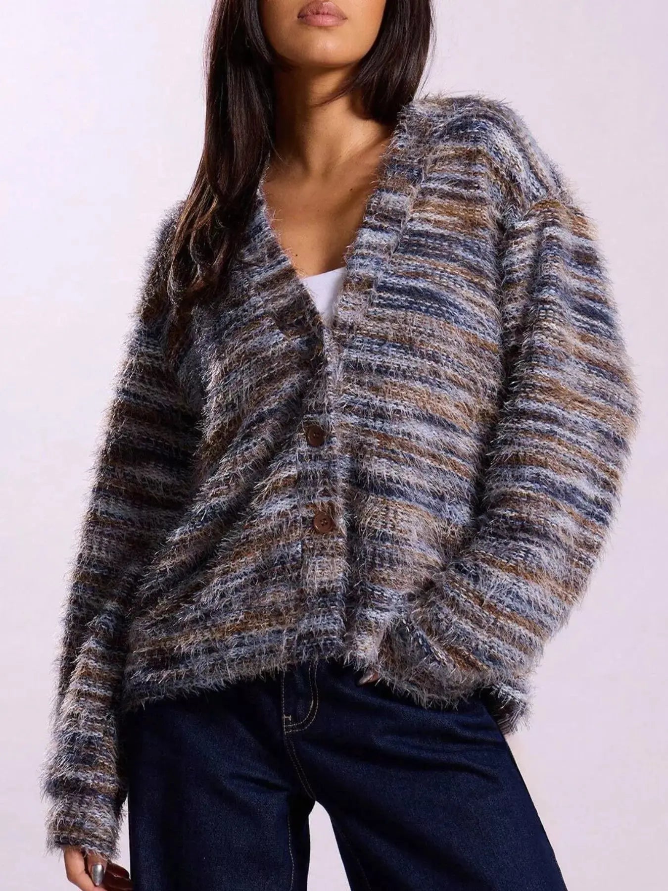 Textured Knit Button-Down Cardigan Simply Love