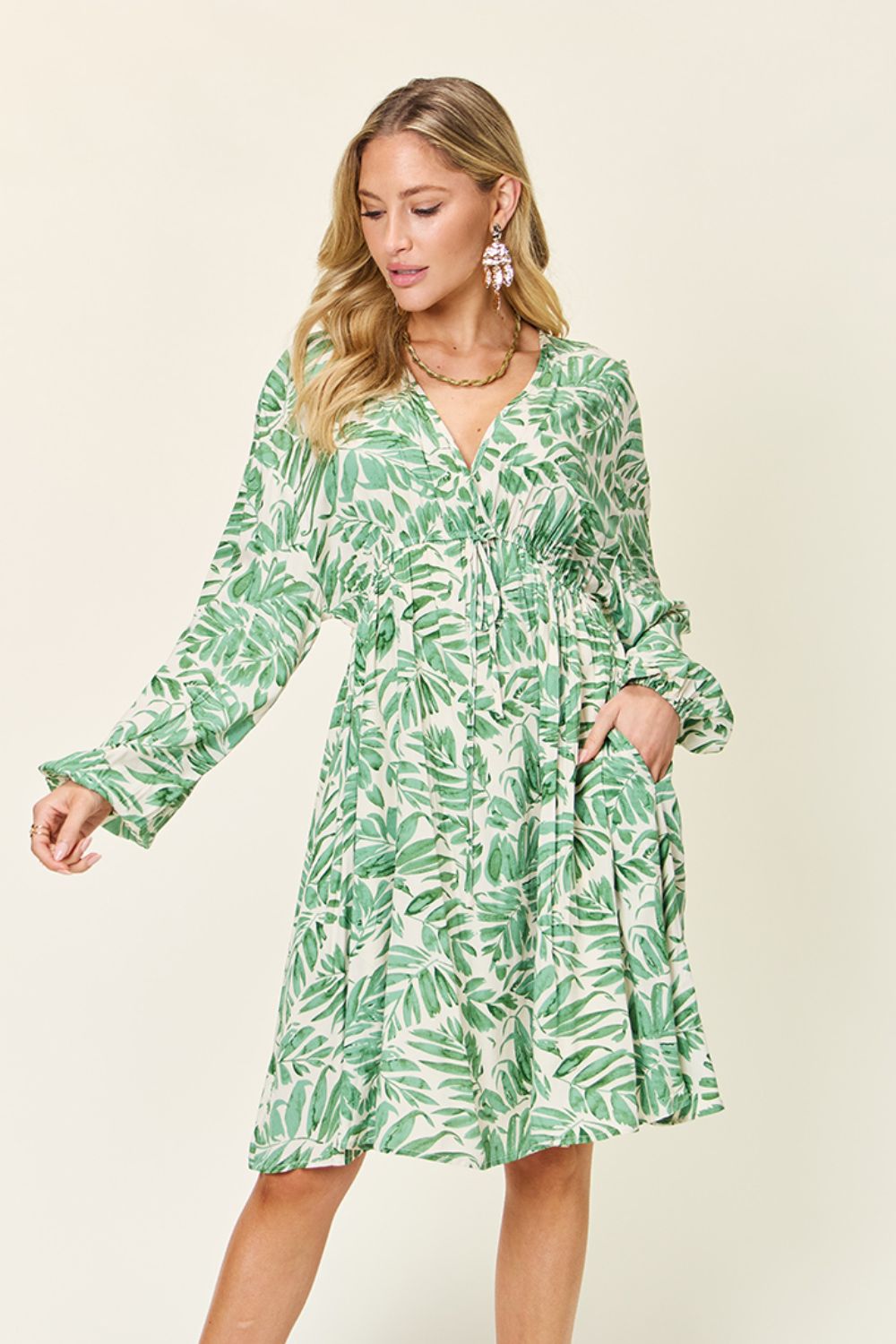 Double Take: Ruched Balloon Sleeve Dress