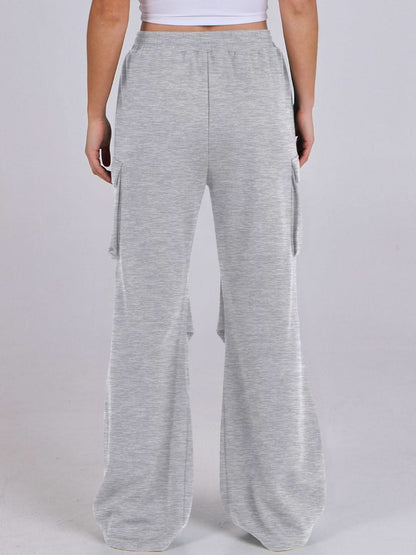 Wide-Leg Comfort Pants with Elastic Waist and Pockets