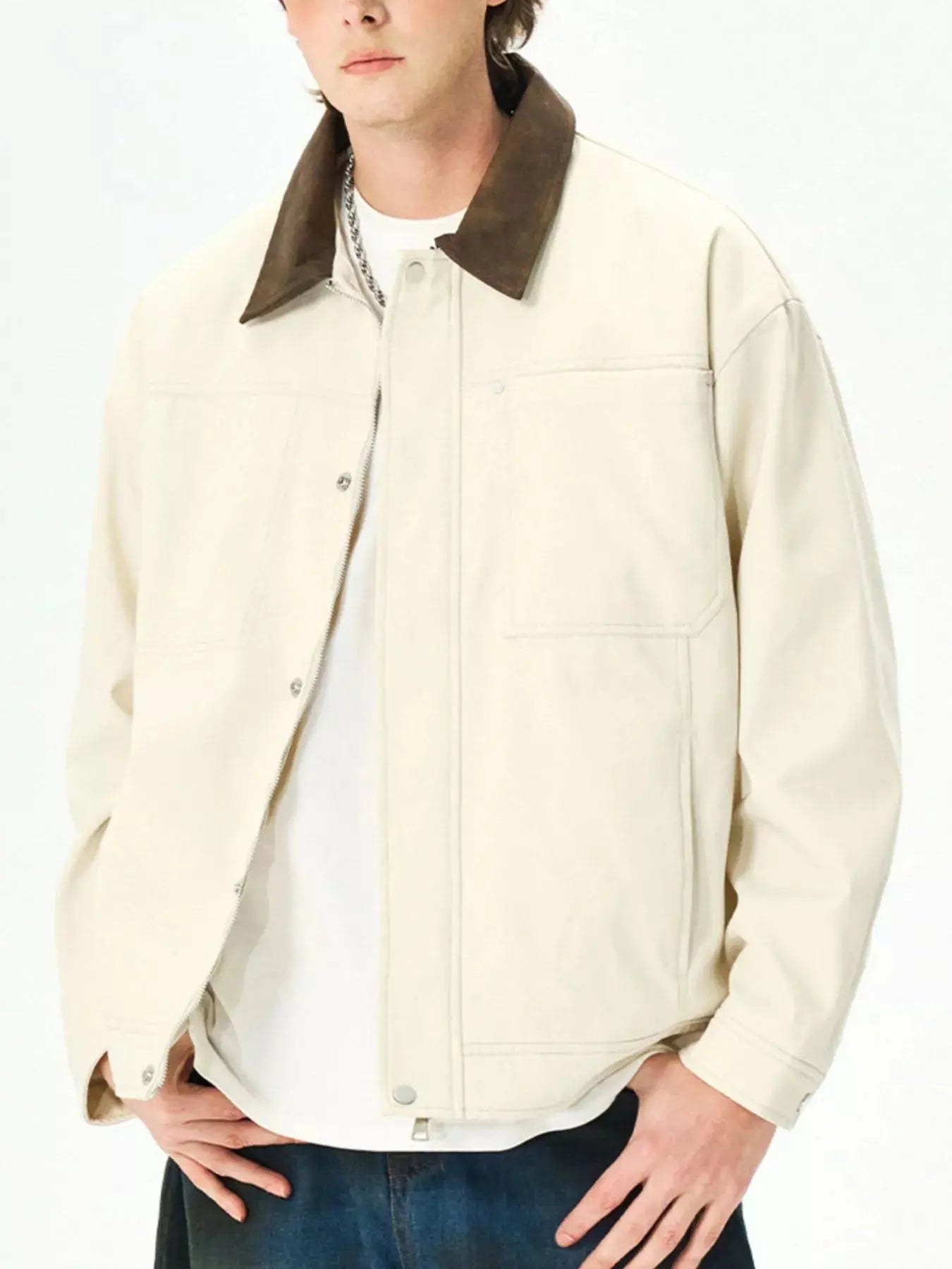 Men's Plus Size Snap Down Long Sleeve Jacket Simply Love