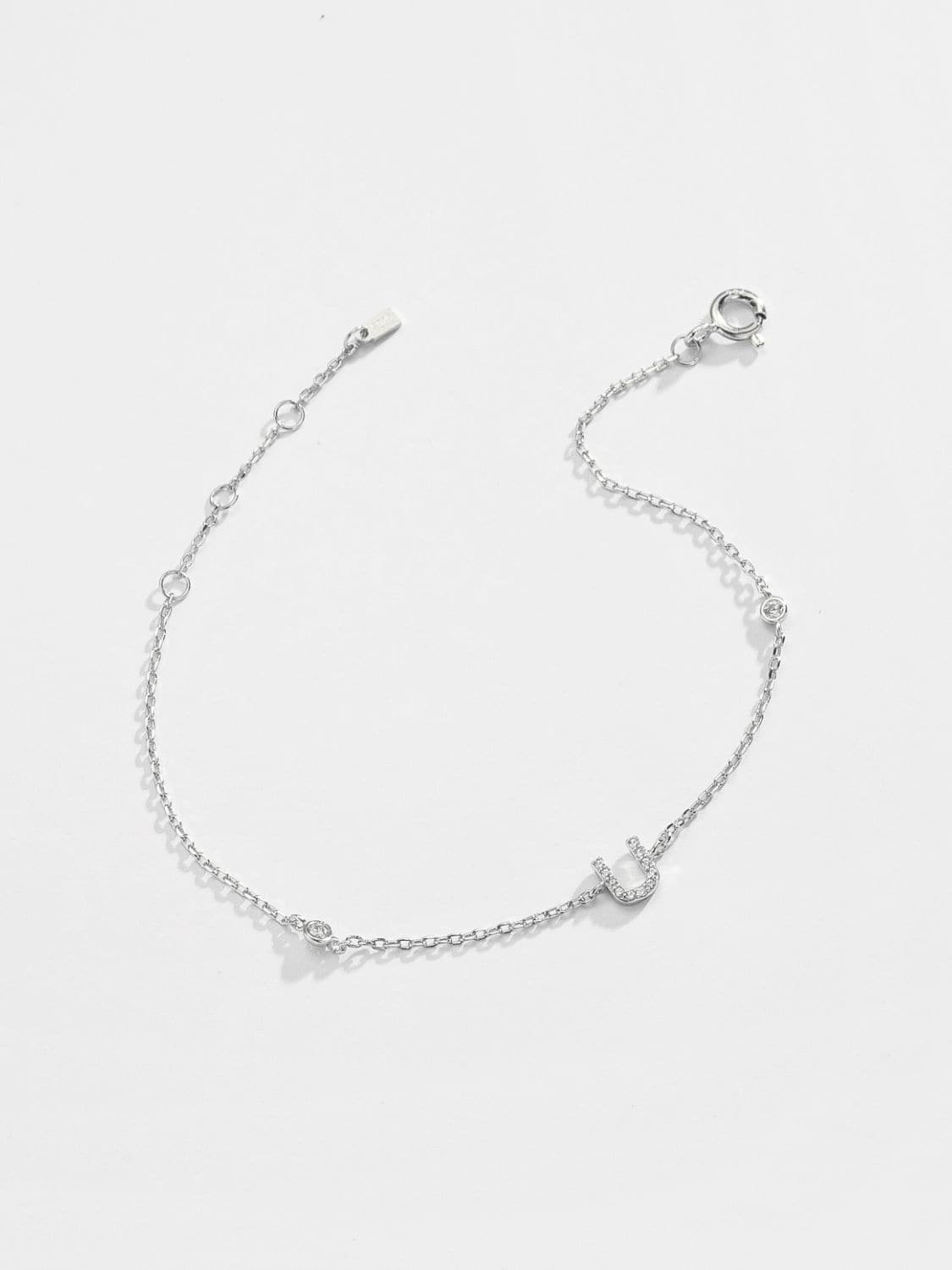 Q To U Zircon 925 Sterling Silver Bracelet.