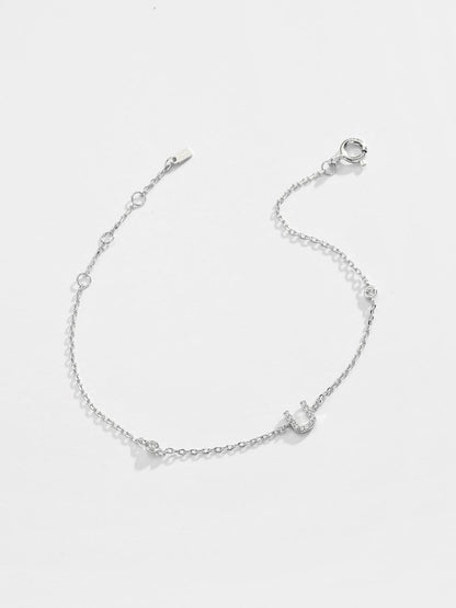 Q To U Zircon 925 Sterling Silver Bracelet.