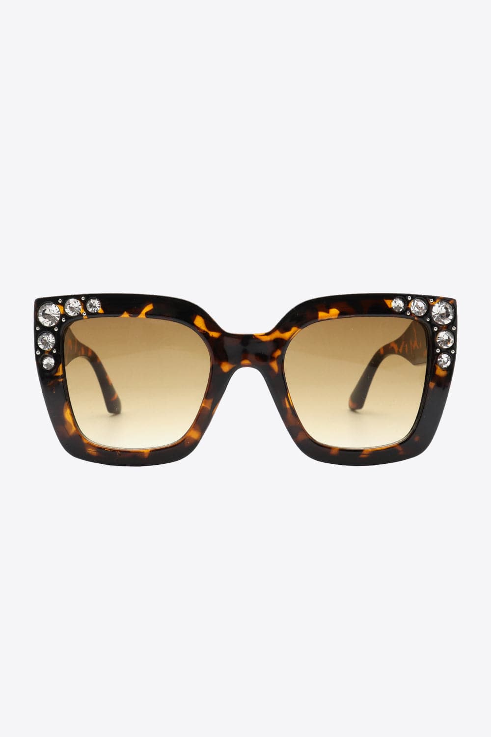 Inlaid Rhinestone Polycarbonate Sunglasses.