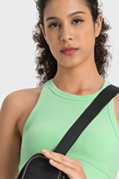 Racerback Cropped Sports Tank.