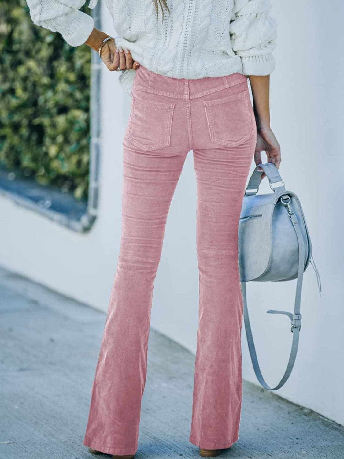 High rise bootcut trousers, polyester - Love Salve 