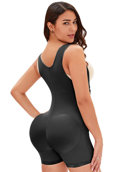 Full Size Side Zip Up Wide Strap Shapewear.