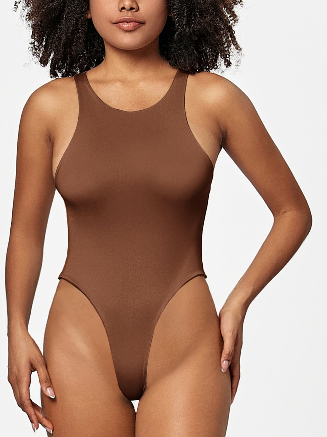 Full Size Round Neck Wide Strap Bodysuit.