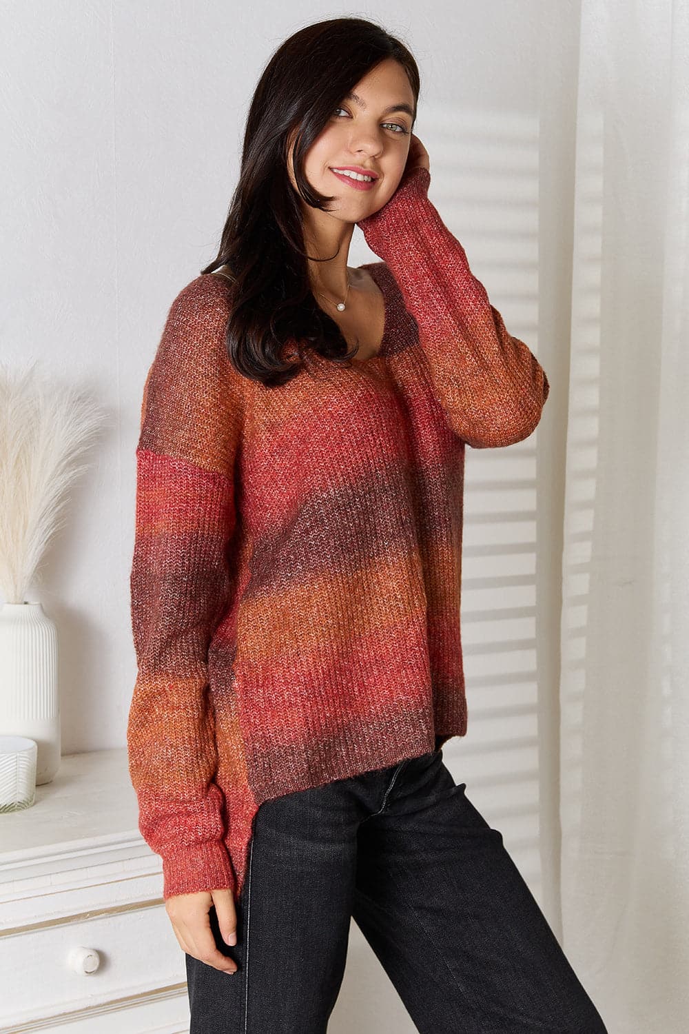 Gradient V-Neck Sweater.