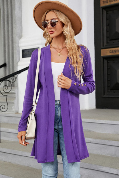 Open Front Long Sleeve Cardigan.