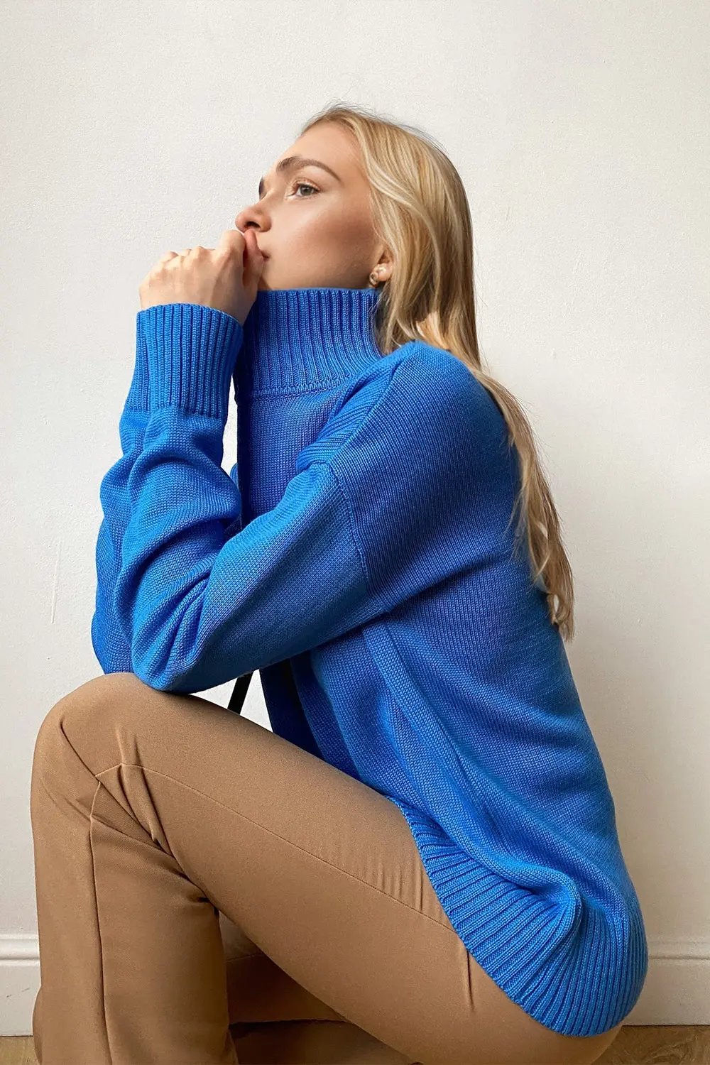 Basic Bae Turtleneck Dropped Shoulder Long Sleeve Sweater - Love Salve