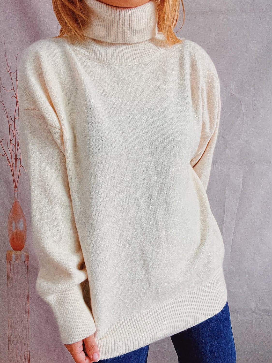 Turtleneck Long Sleeve Sweater.