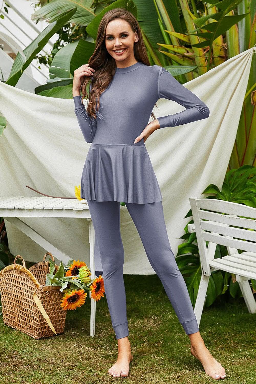 Chic long sleeve one-piece swimsuit - Love Salve 
