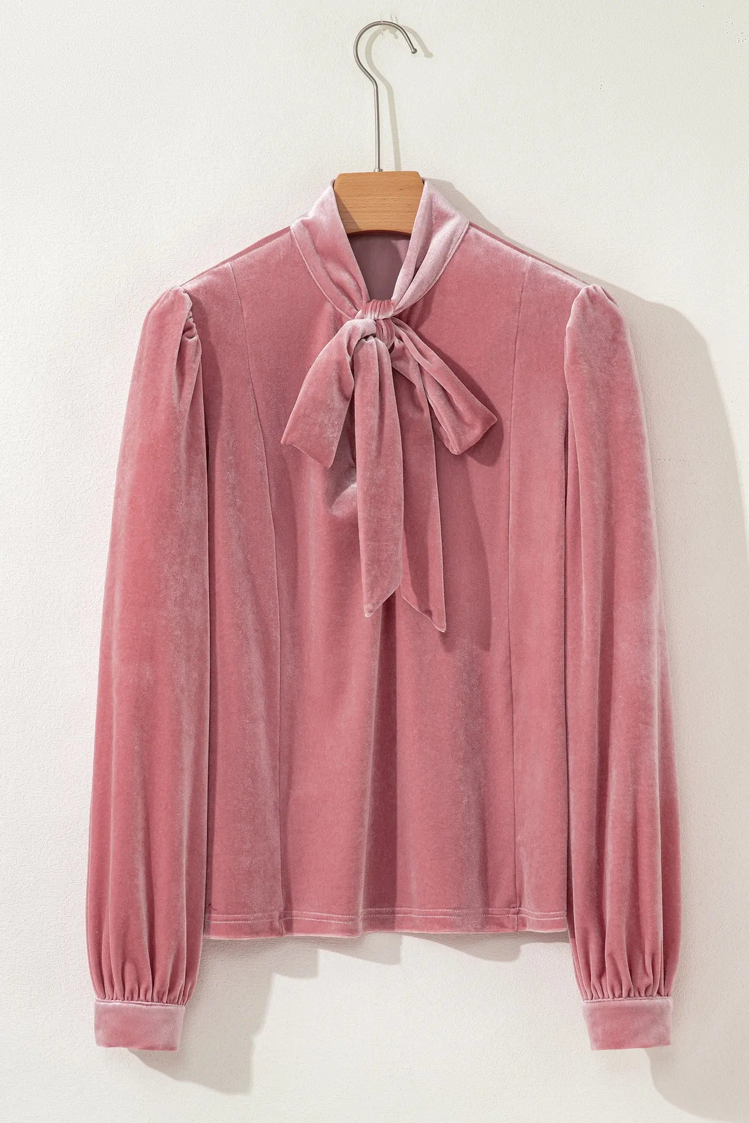 Dear-Lover Velvet Blouse Women's Office Elegant Solid Top w/ Ribbon Bow Detail Dear-Lover Dropshipping