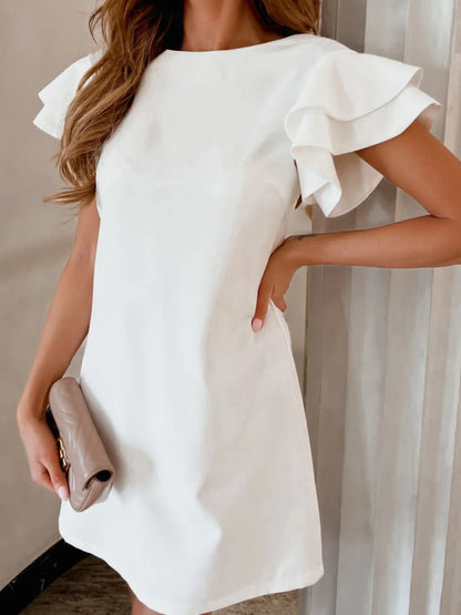 Flirt & Flutter Ruffle Sleeve Mini Dress