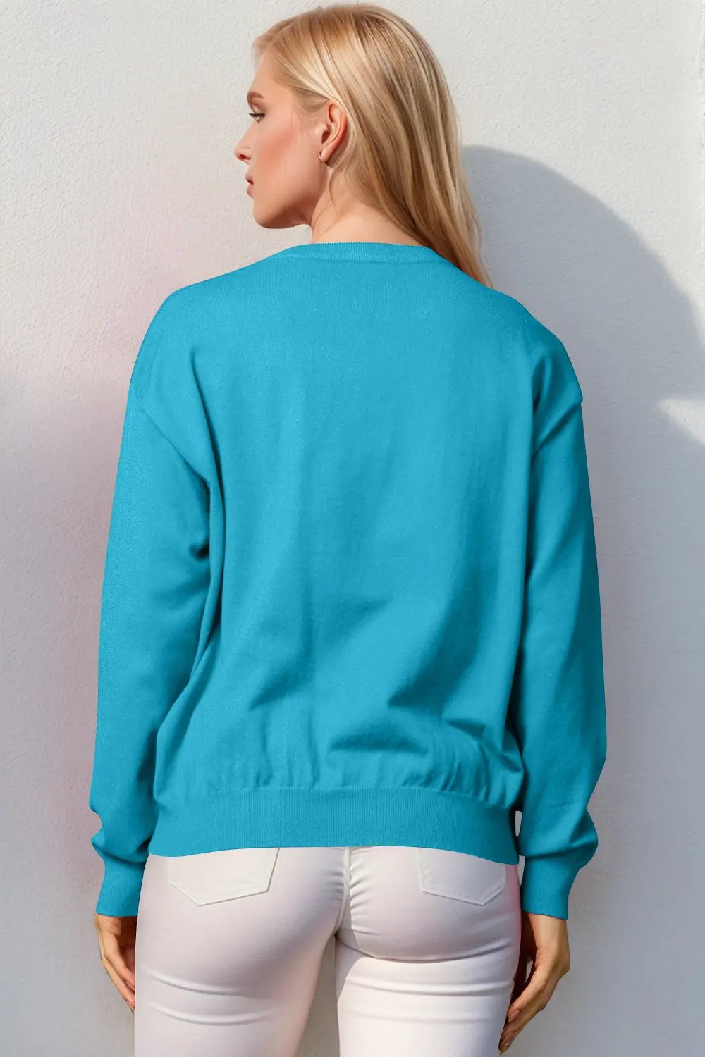 Double Take Full Size Nutcracker Sequin Long Sleeve Sweater - Love Salve