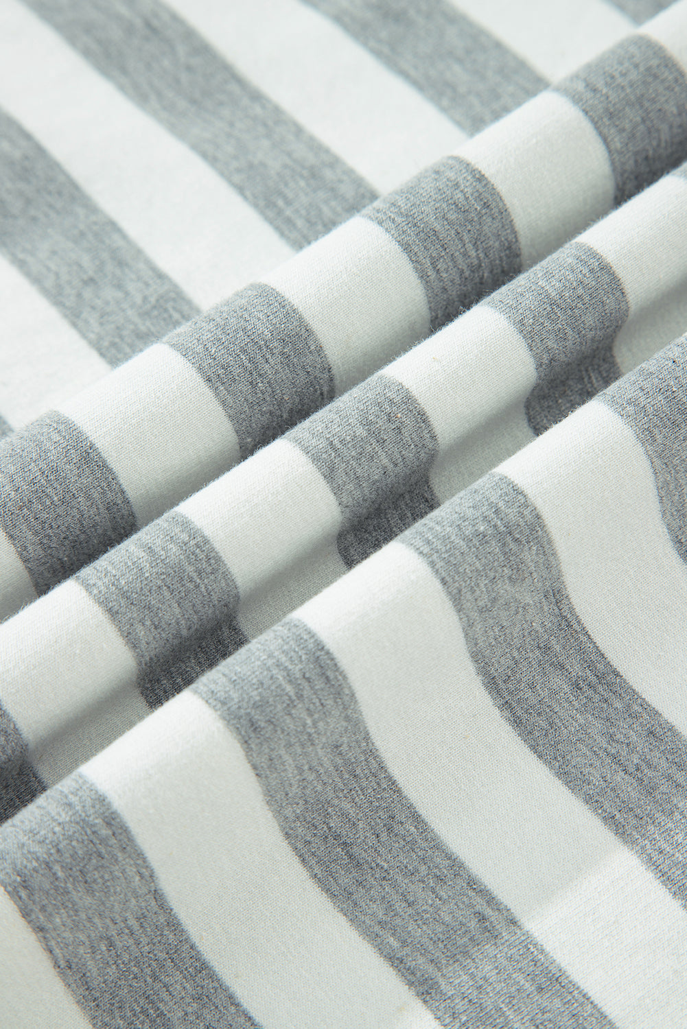 Premium Gray Stripe Ribbed Long Sleeve Blouse Plus Shorts Set Dear-Lover Dropshipping