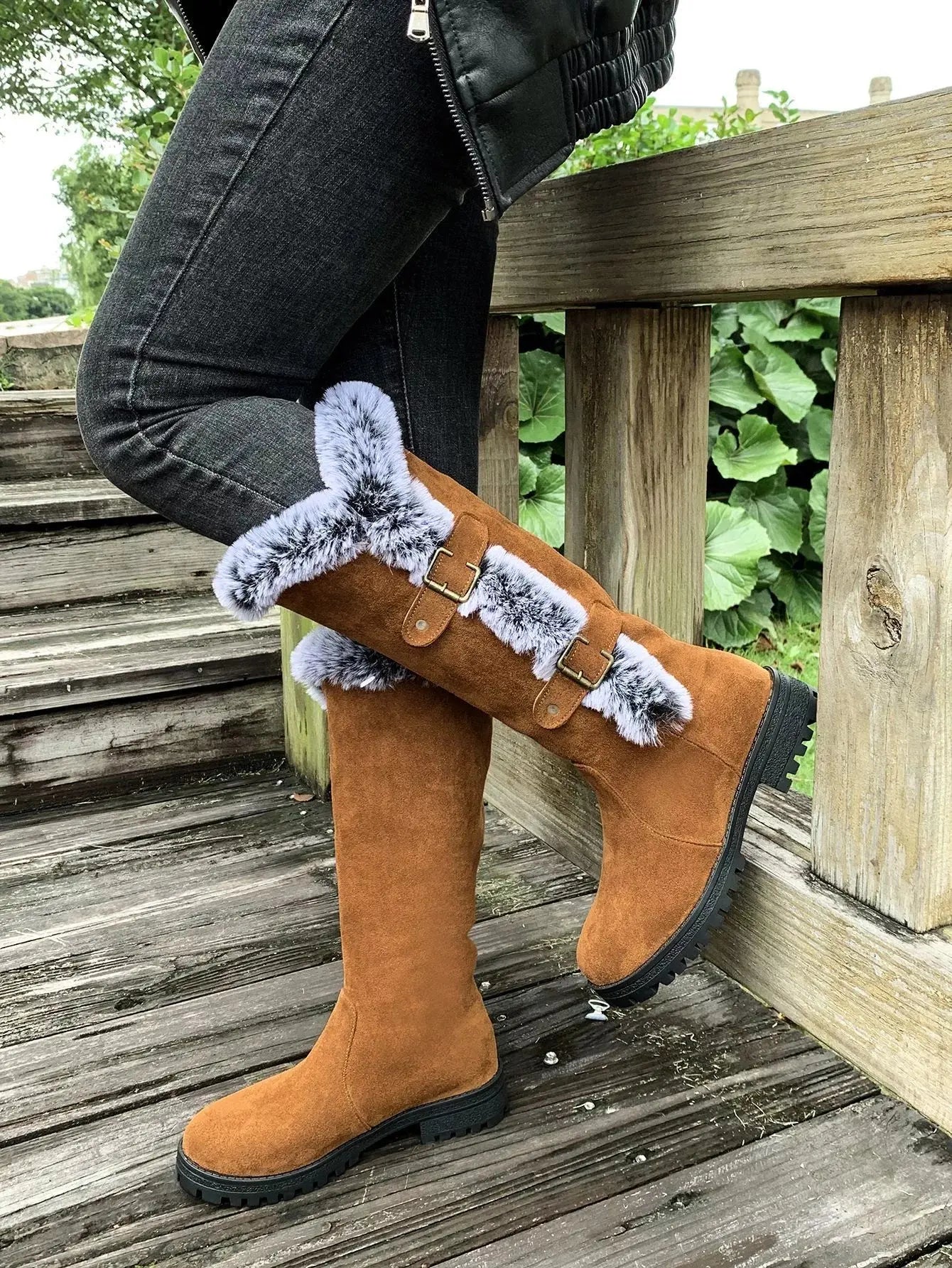 Round Toe Block Heels Boots Simply Love