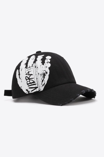 VIBRA Graphic Distressed Adjustable Baseball Cap.