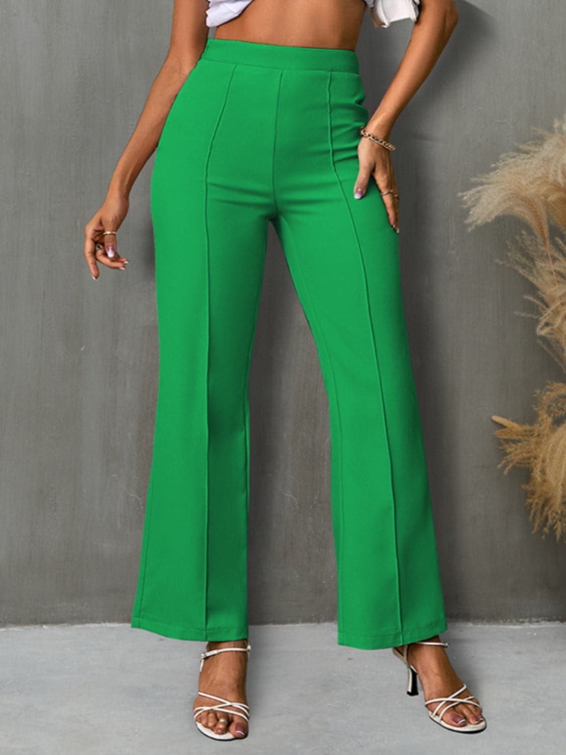 High Waist Straight Pants.