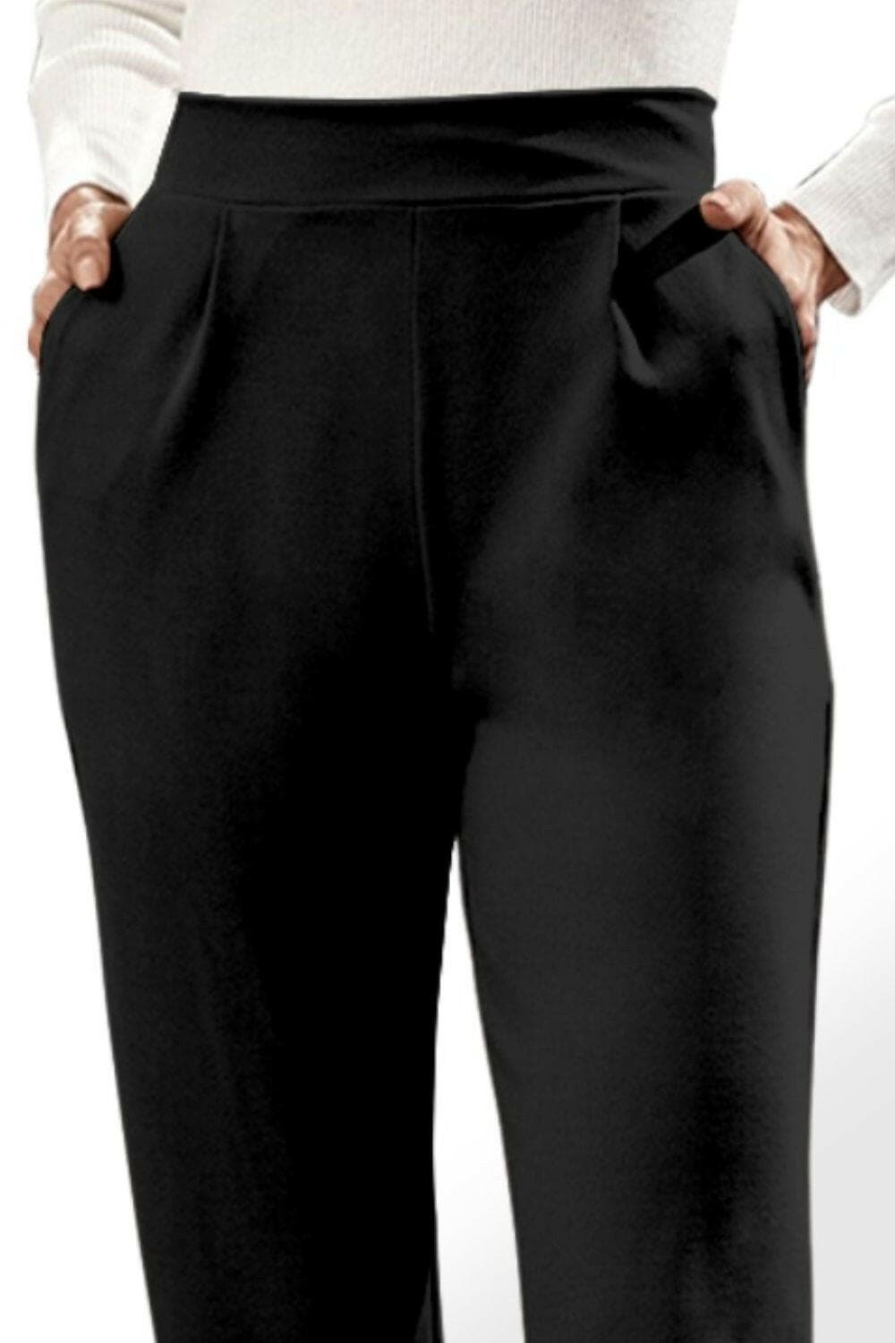 High Waist Straight Pants with Pockets.