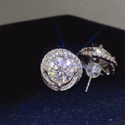 6 Carat Moissanite 925 Sterling Silver Earrings.