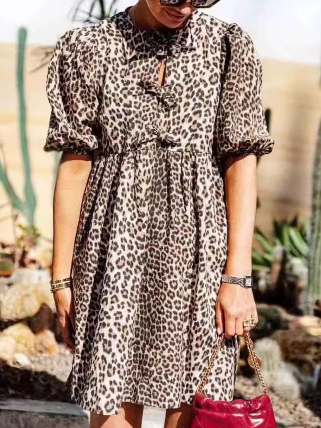 Chic Leopard Print Mini Dress for Women - Stylish Comfort