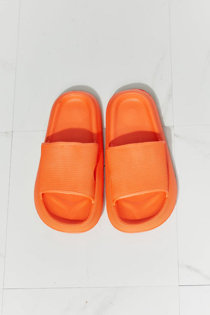 MMShoes Arms Around Me Open Toe Slide in Orange.