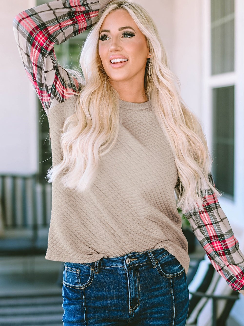 Everyday Plaid and Knit Hoodie