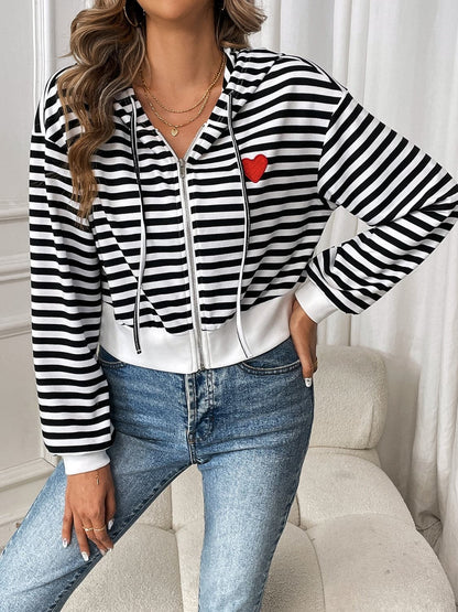 Chic Striped Zip Jacket - S to XL