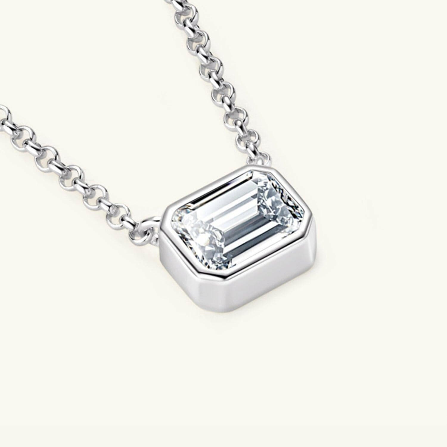 1 Carat Moissanite 925 Sterling Silver Pendant Necklace - Love Salve