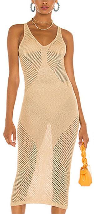 Vest-Style Knitted Dress Sexy Hollow Out Cutout Beach Dress Seaside Vacation Bikini Jacket Swimsuit Sun Protection Clothing Bella Mia