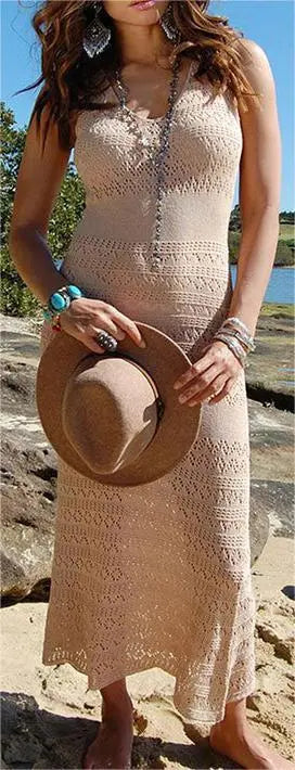 Vest-Style Knitted Dress Sexy Hollow Out Cutout Beach Dress Seaside Vacation Bikini Jacket Swimsuit Sun Protection Clothing Bella Mia