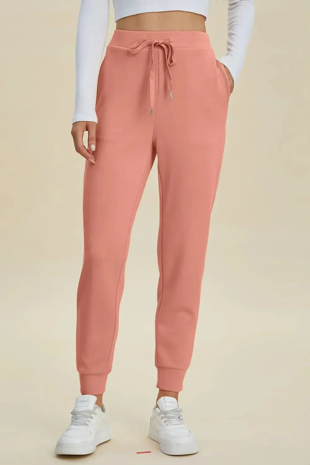 Basic Bae Full Size Air Scuba Drawstring High Waist Joggers - Love Salve