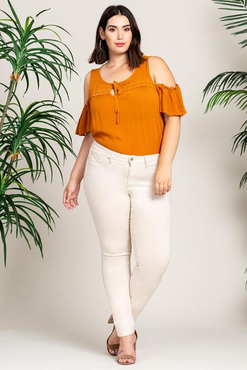 YMI JEANS Women's Plus Size Hyperstretch  Skinny Pants, Champagne - Alternate Angle