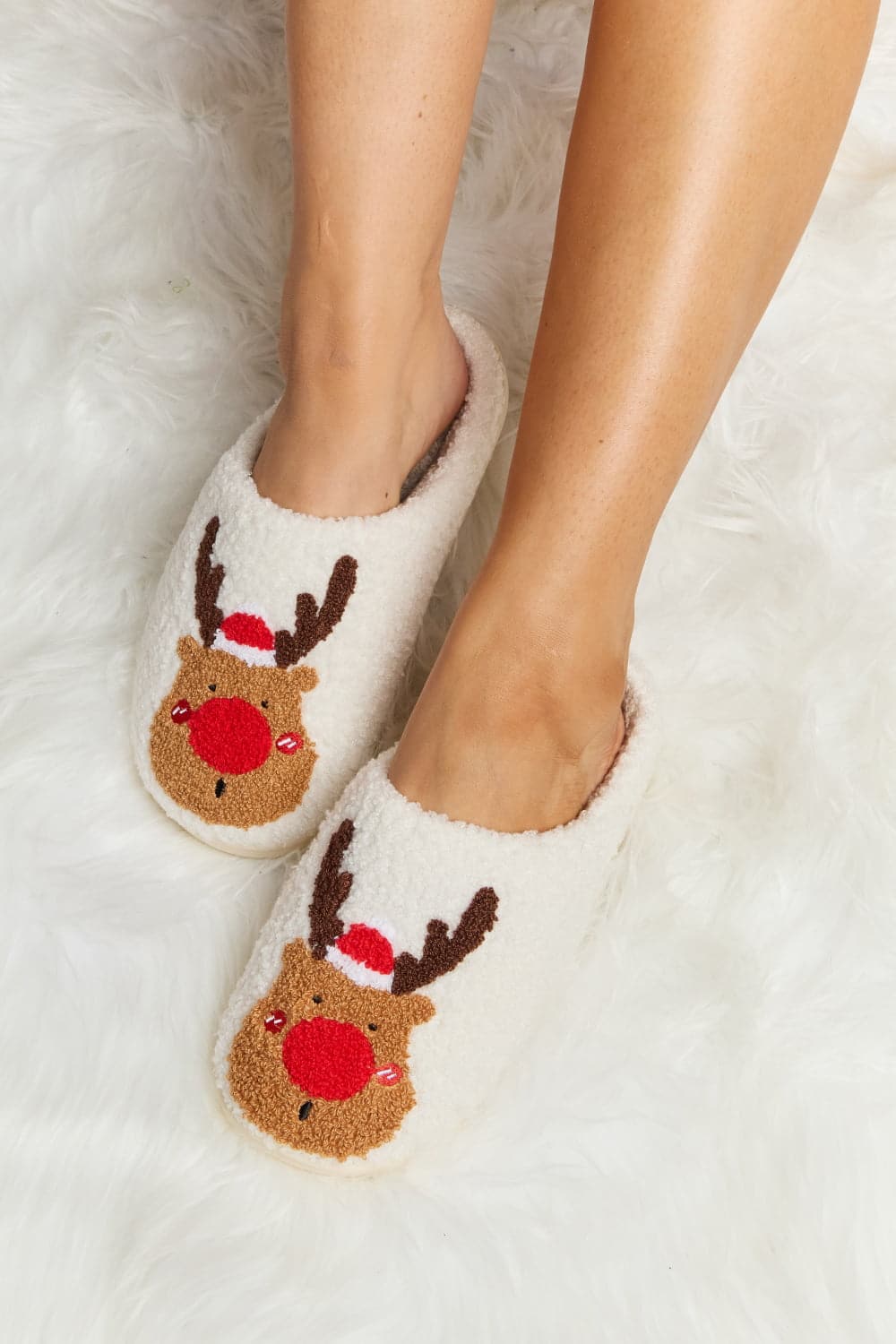 Melody Rudolph Print Plush Slide Slippers.