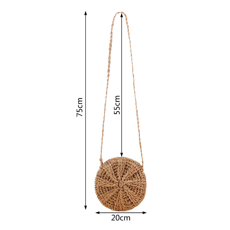 Simple round Tassel Women Crossbody Straw Bag Handmade Shoulder Woven Bag Summer Beach Bag Bella Mia