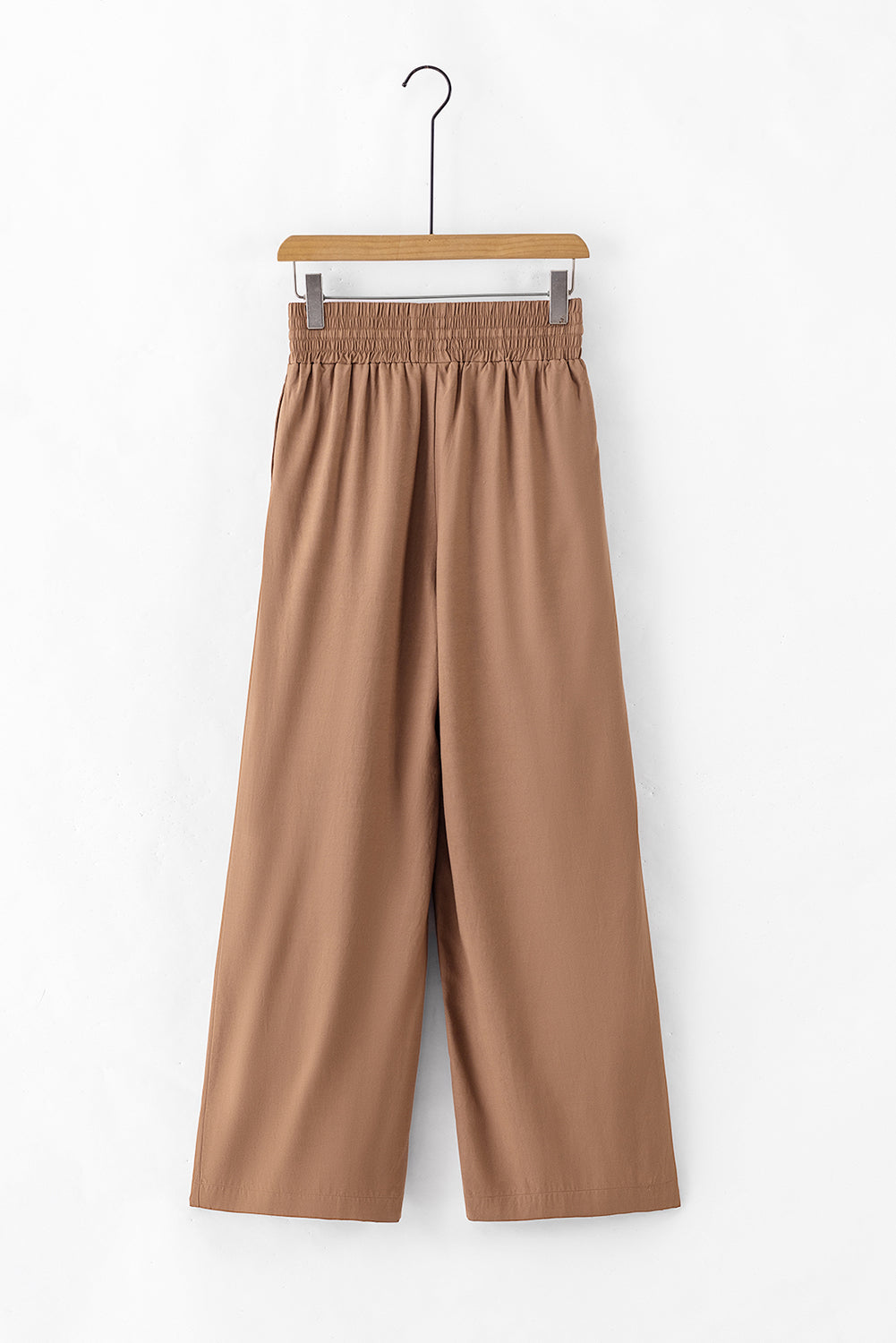 Chic brown wide leg pants with pockets