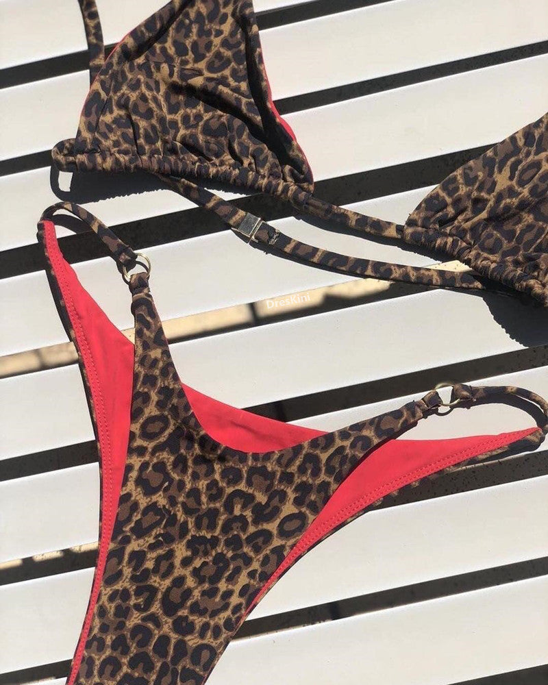Three-Point Bikini Sexy Leopard Print Swimsuit Special Suit Bella Mia