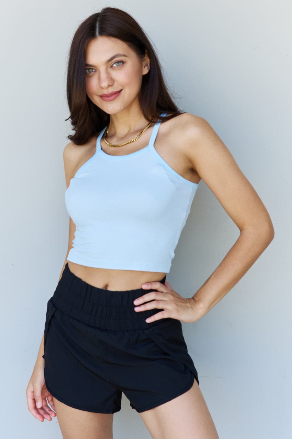 Ninexis – Everyday Staple – Weiches, geripptes Modal-Tanktop mit kurzen Trägern in Blau