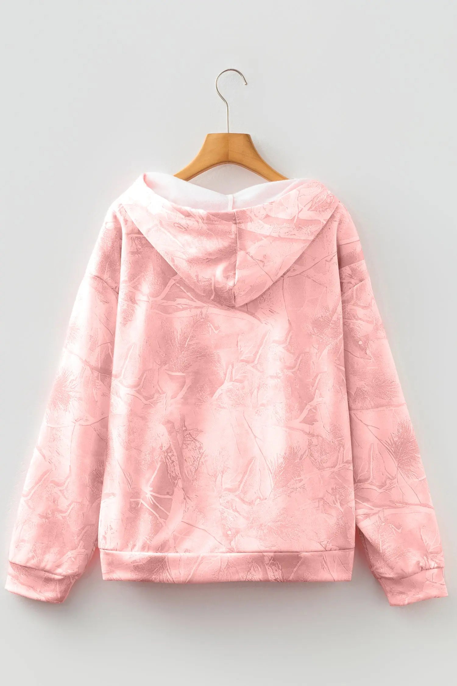 Light Pink Camouflage Woodland Print Oversized Sporty Hoodie For Women Dear-Lover Dropshipping