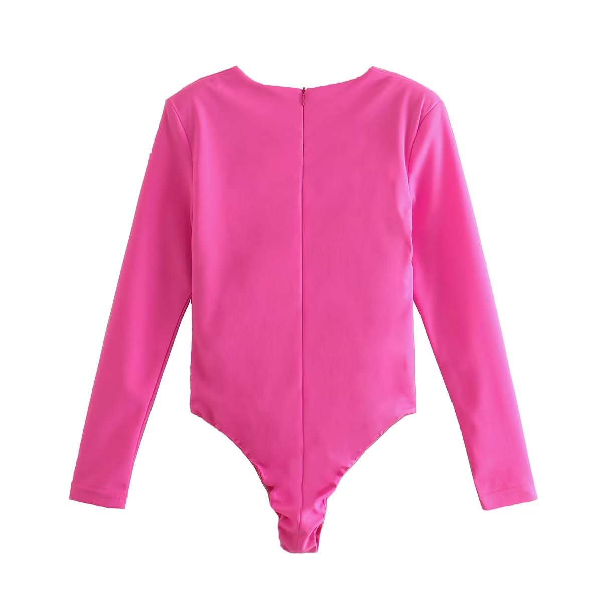 Women Clothing Sexy Four Color Deep V Plunge neck Padded Shoulder Close Fitting Inner Bodysuit Bella Mia