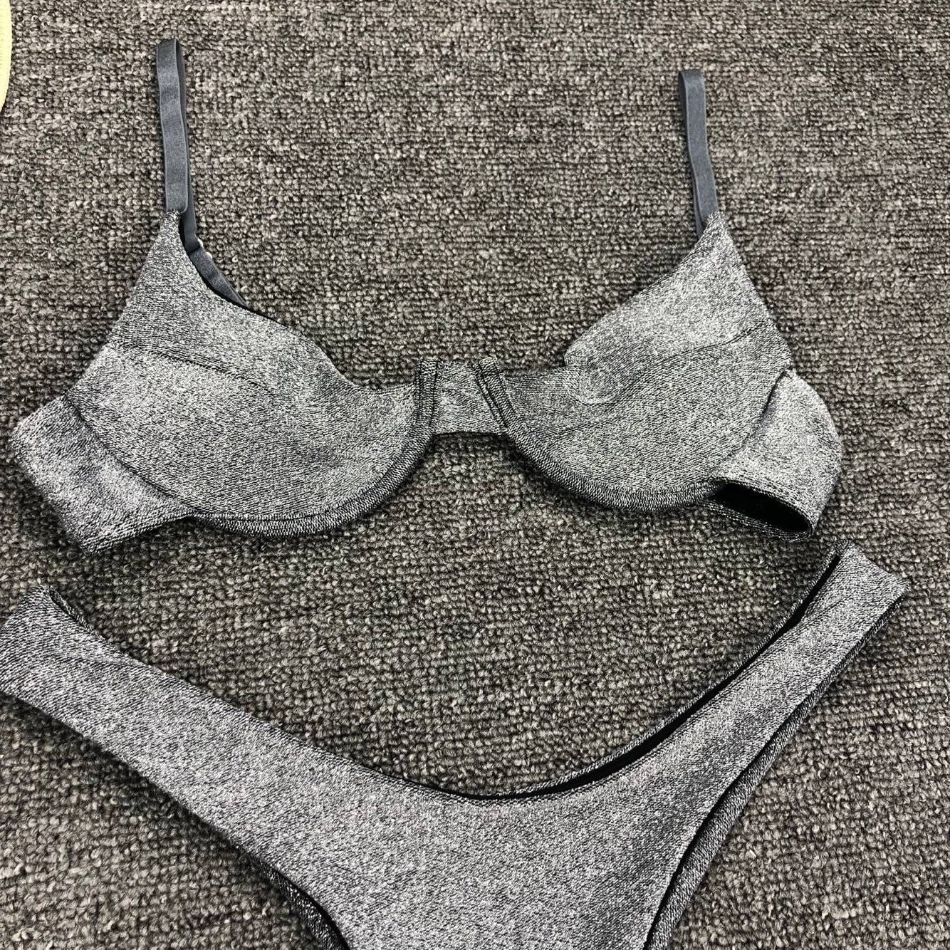 Women Seperated Swimwear Shiny Surface Sexy Steel Bracket Push up Bikini Bella Mia