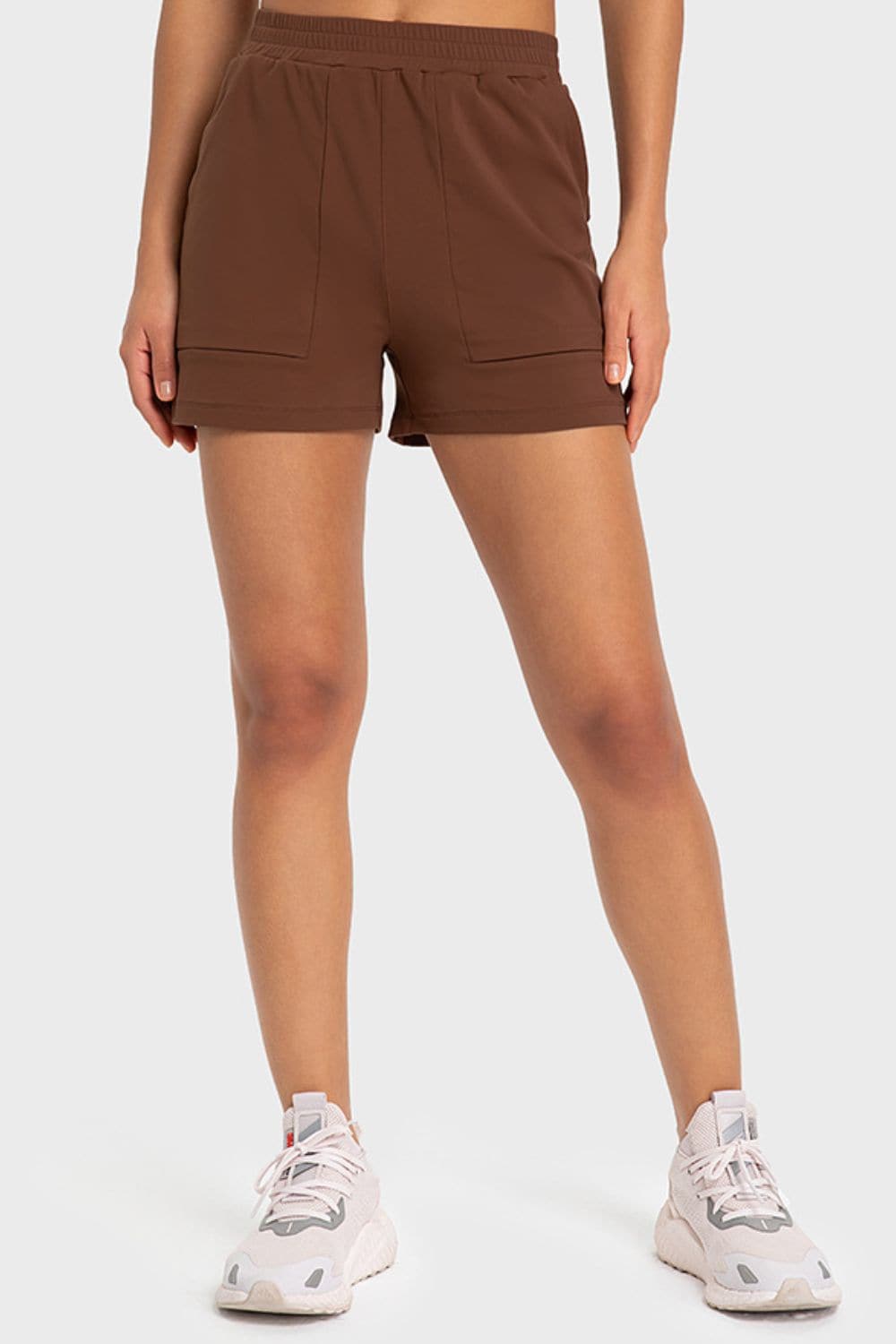 Elastic Waist Sports Shorts with Pockets.